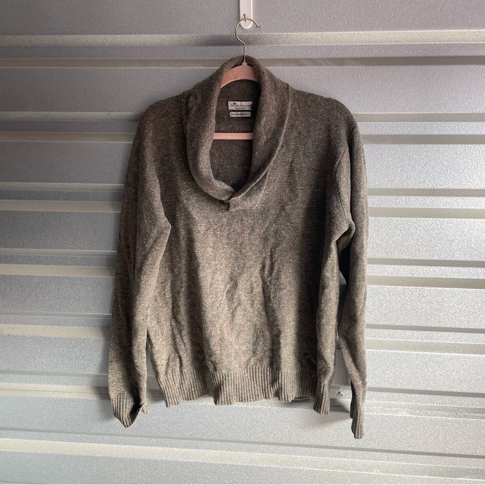 Peter Miller merino wool shawl collar sweater